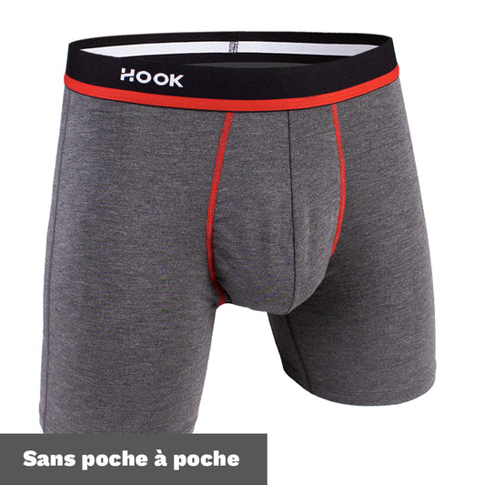Boxer Hook Freedom Charcoal and Red