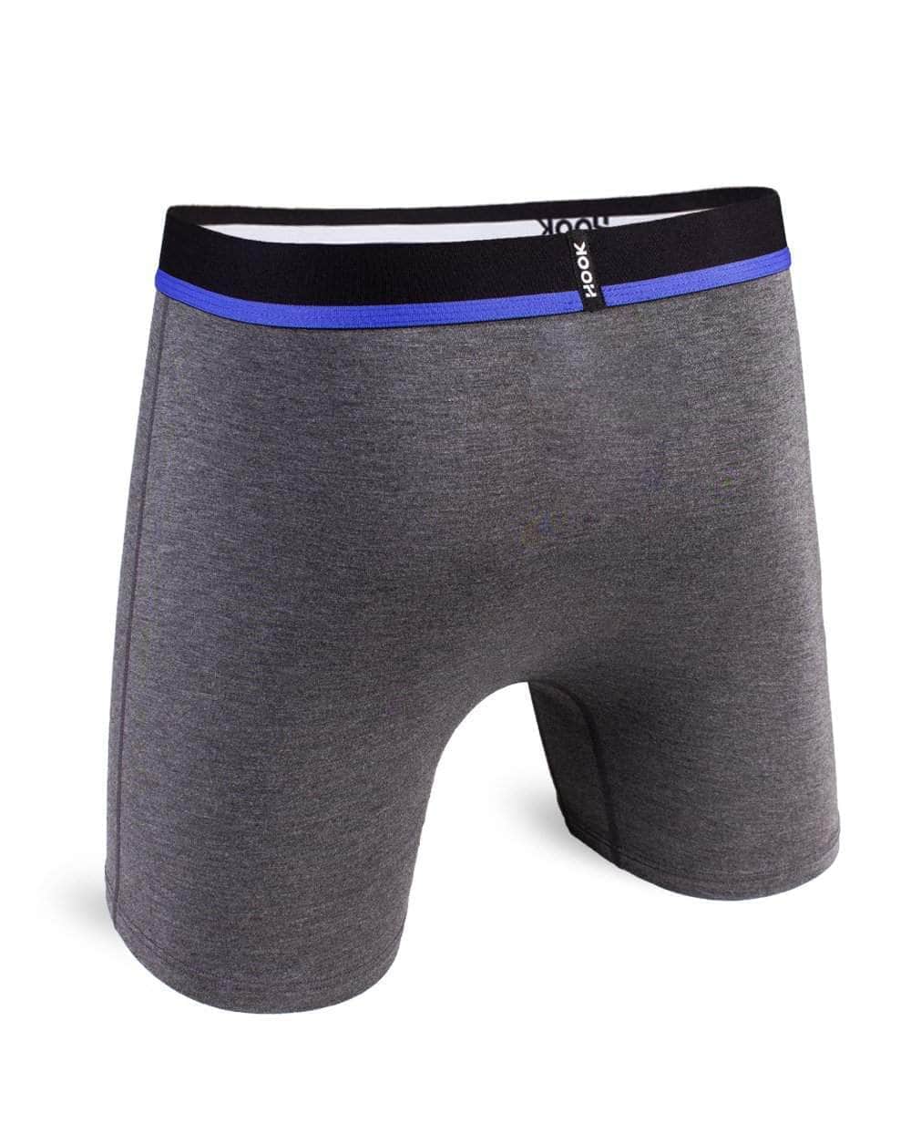 Boxer Hook Feel Solid Charcoal & Blue