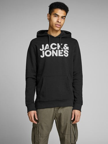 Chandail à capuchon Jack & Jones Corp logo noir